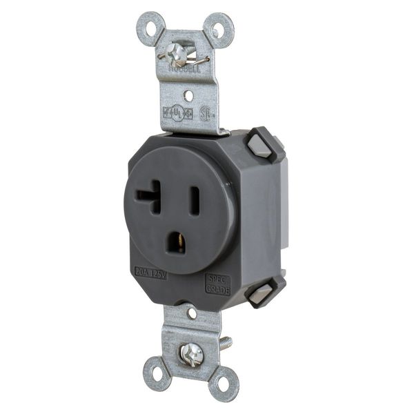 Hubbell Wiring Device-Kellems Straight Blade Devices, Receptacles, Single, SNAPConnect, 20A 125V, 2-Pole 3-Wire Grounding, 5-20R, Black. SNAP5361BK